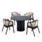 Manhattan Comfort Round Dining Set of 5, 47.24 in L, American Solid Ash Wood, Black 4-DT03ACCA02-BK - alternate 9